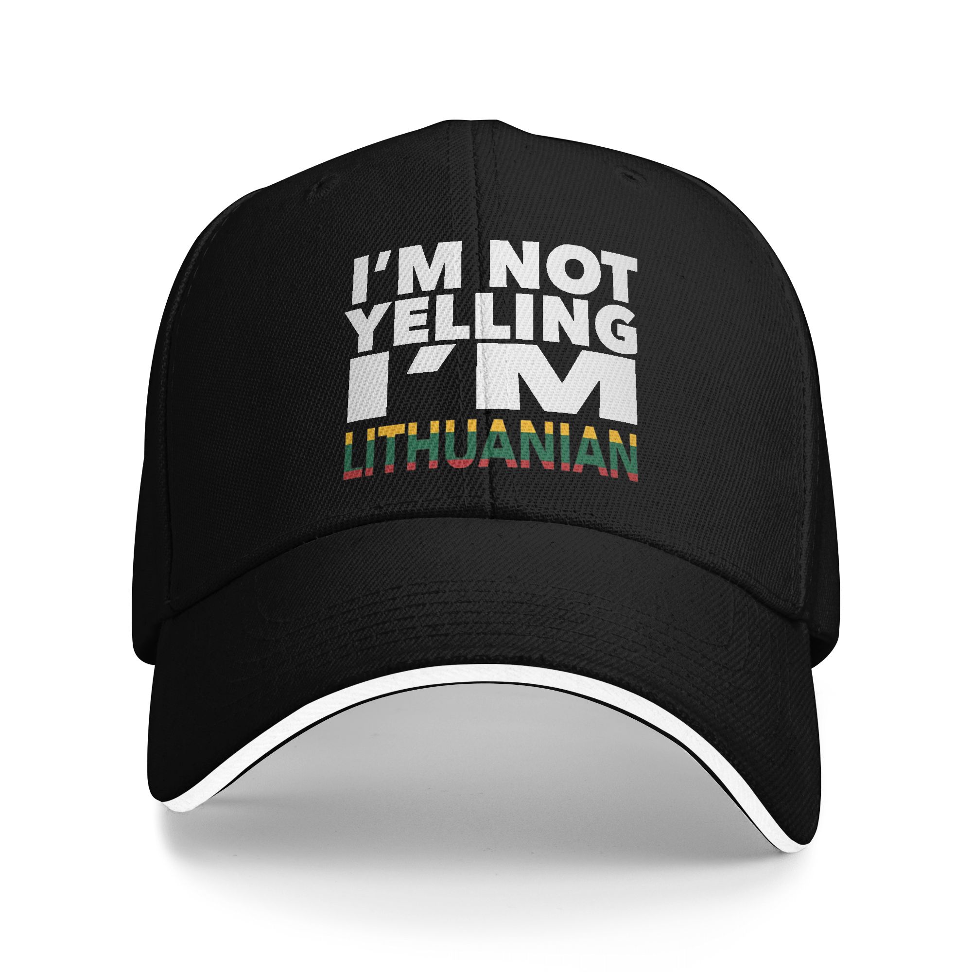 Outdoor Sport Hat Classic - หมวกเบสบอลลำลองสไตล์ลิทัวเนีย ไม่ใช่การกรี๊ดแต่กำลังพูด ฉันเป็นชาวลิทัวเนีย หมวกฮิปฮอปสำหรับกิจกรรมกลางแจ้ง หมวก Snapback