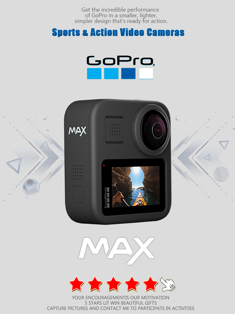 Outdoor Sport Live - กล้องแอคชั่น GoPro MAX 360 พร้อมหน้าจอสัมผัส วิดีโอทรงกลม