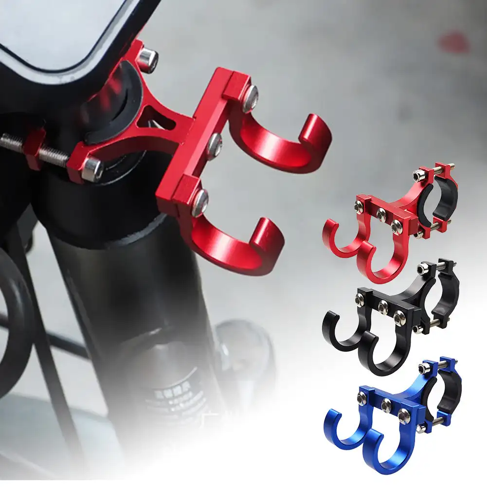 Outdoor Sports Store - สกู๊ตเตอร์ไฟฟ้า Hooks Simple ชั้นวางจักรยานหลอดแขวนหัวเข็มขัดตะขอตะขอ Ebikes แบบพกพาโลหะคู่หมวกกันน็อค