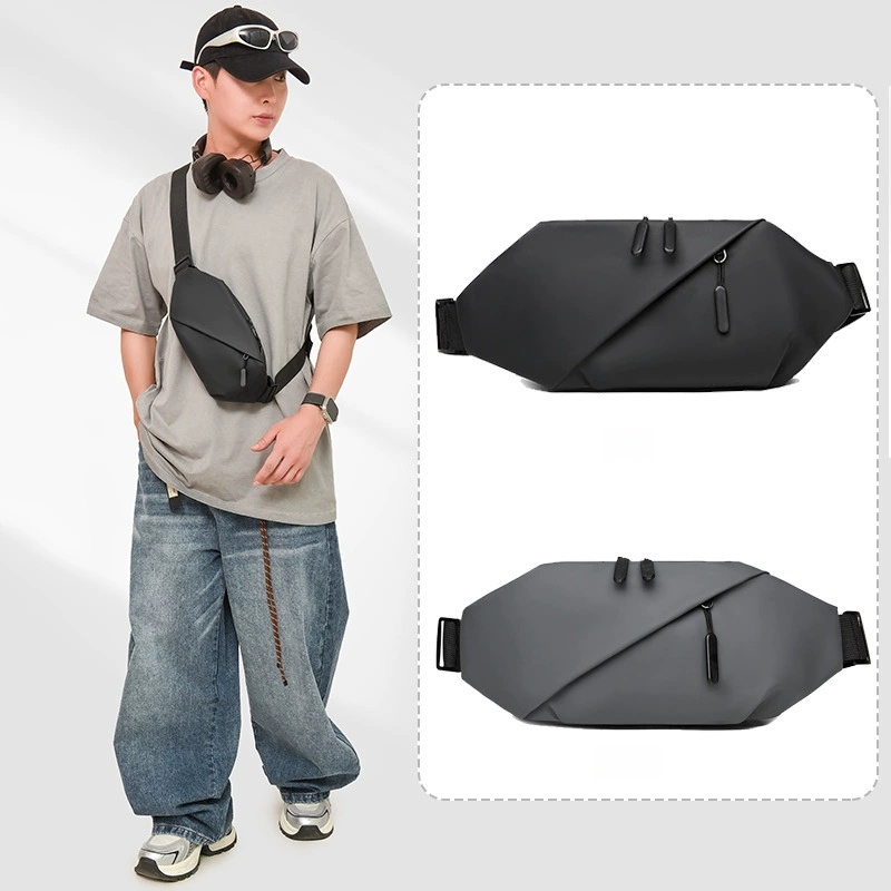 Outdoor Sport Bag - กระเป๋าคาดเอวสำหรับผู้ชายแบบมินิมอลสำหรับกีฬากลางแจ้ง วิ่งจ๊อกกิ้ง กันน้ำ ทันสมัย สะพายข้างหรือคาดเอวได้