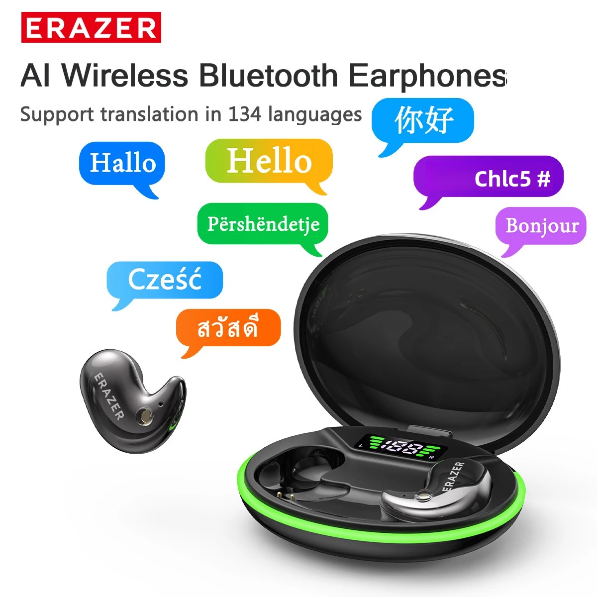 Outdoor Sport Is - หูฟังบลูทูธแบบอินเอียร์ EARZER XF58 พร้อมไมโครโฟน หูฟังแปลภาษา TWS