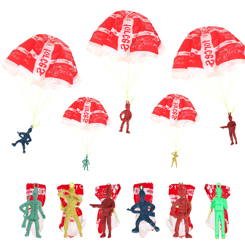 Outdoor Sport Day - 10pcs พลาสติก Ejecting ร่มชูชีพของเล่นกลางแจ้งทหารมือโยนร่มชูชีพของเล่นสําหรับของขวัญเด็กความแปลกใหม่กีฬาเกม