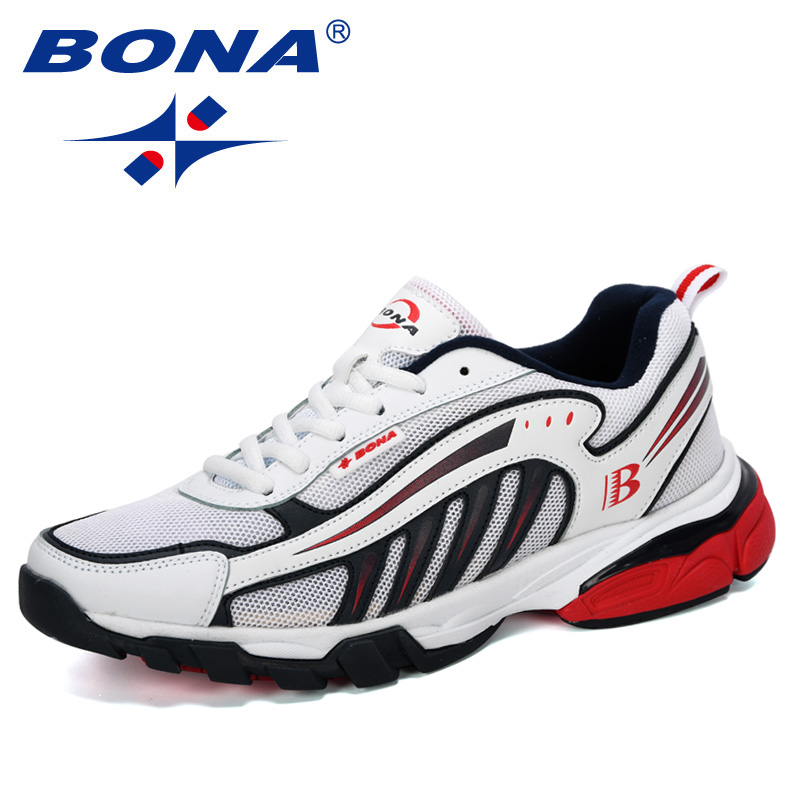 Outdoor Sport Court - BONA นักออกแบบใหม่รองเท้าวิ่งชายวัวแยกกีฬารองเท้าผู้ชายวิ่งรองเท้ากลางแจ้งน้ําหนักเบา Breathable รองเท้าผู้ชาย