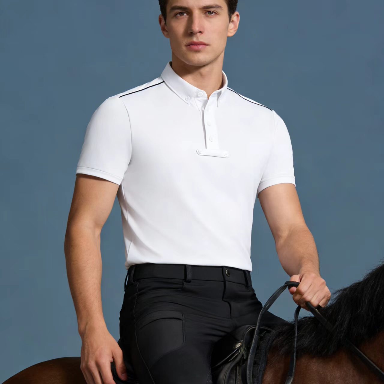 เสื้อโปโลถักสำหรับนักขี่ม้าชาย - Polo Shirt Equestrian บทวิจารณ์และราคา