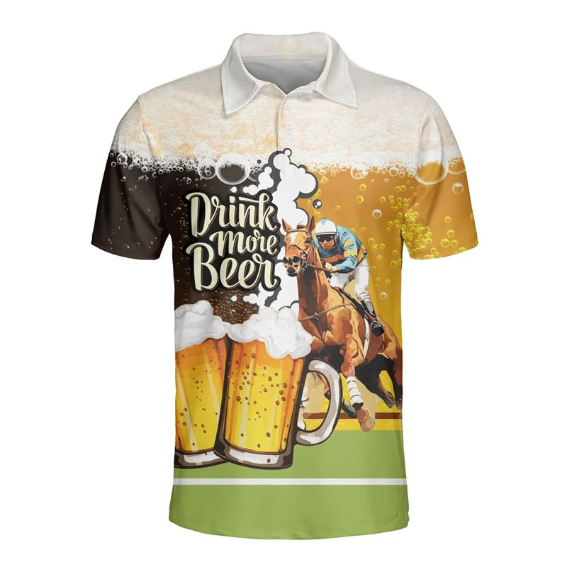 เสื้อโปโลเบียร์ฮาวายพิมพ์ลาย3D - Polo Shirt Equestrian บทวิจารณ์และราคา