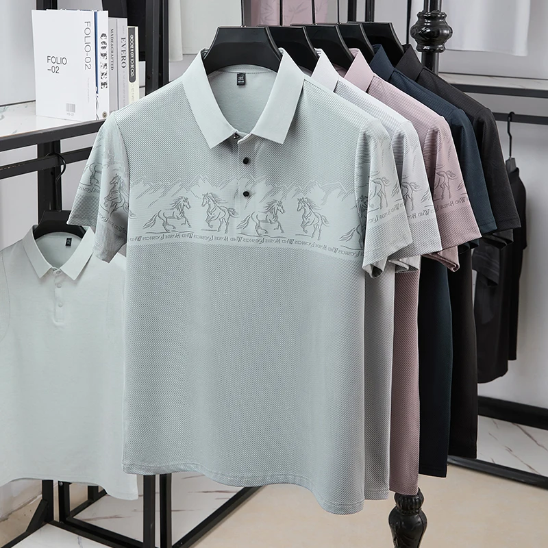 เสื้อโปโลชายพิมพ์ลายขี่ม้าครึ่ - Polo Shirt Equestrian บทวิจารณ์และราคา
