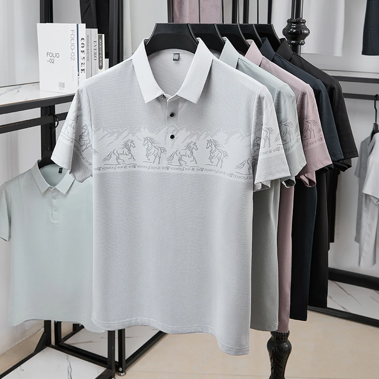 เสื้อโปโลชายพิมพ์ลายขี่ม้าครึ่ - Polo Shirt Equestrian บทวิจารณ์และราคา