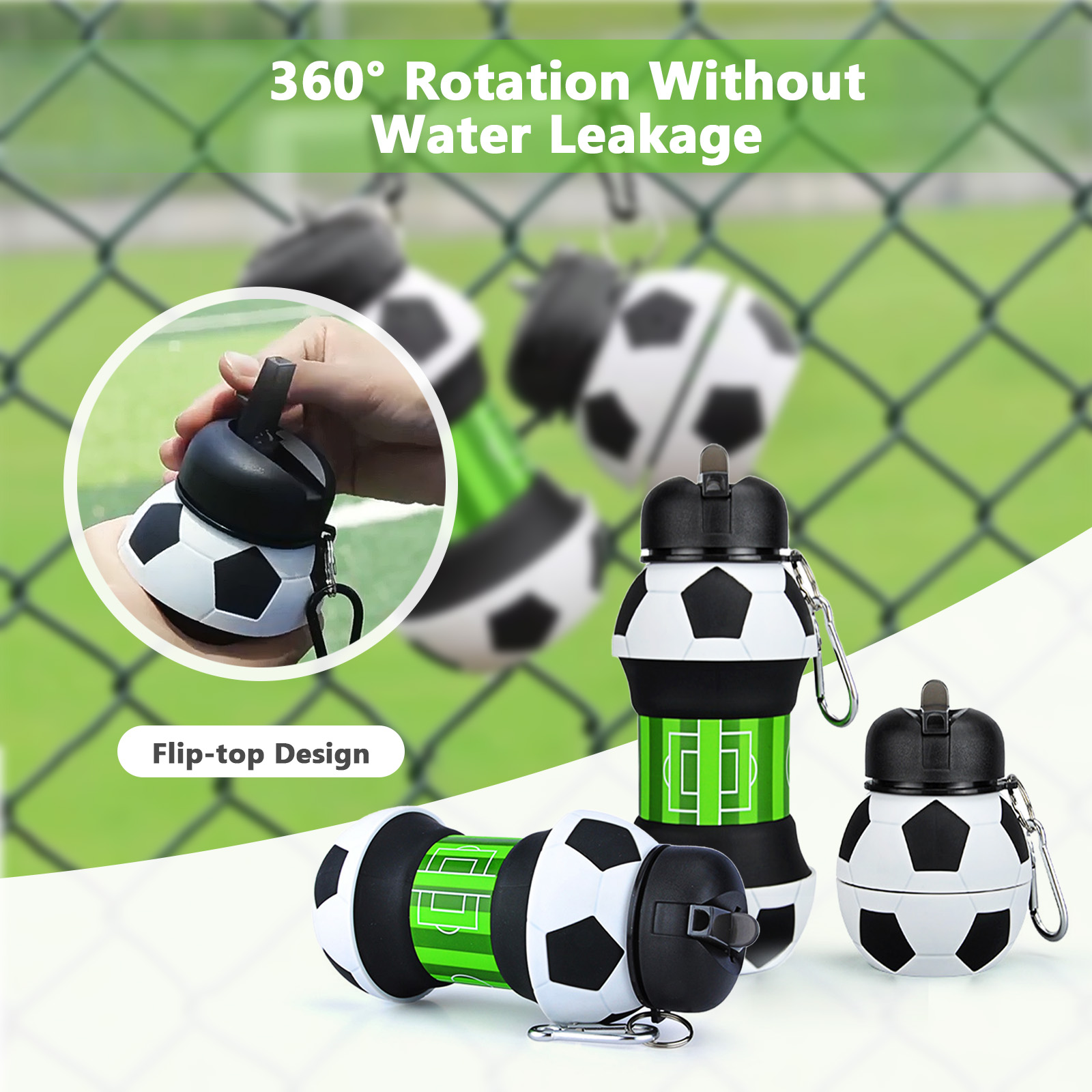ขวดน้ำฟุตบอลแบบพับได้ขนาด 550  - Outdoor Sport Field บทวิจารณ์และราคา